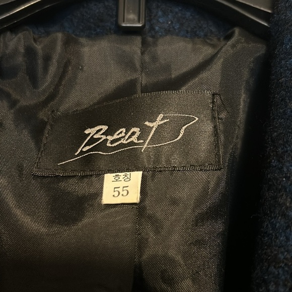 Beat 100% Wool Jacket Blue Size 55 (Small) From Korea - Picture 4 of 8